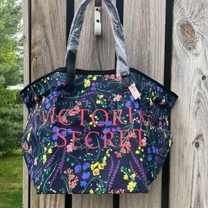 NWT Victoria's Secret Floral Canvas Overnight Bag